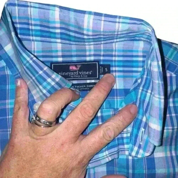 Men's Vineyard Vines Blue Plaid Button Down Shirt Size S - Picture 5 of 5